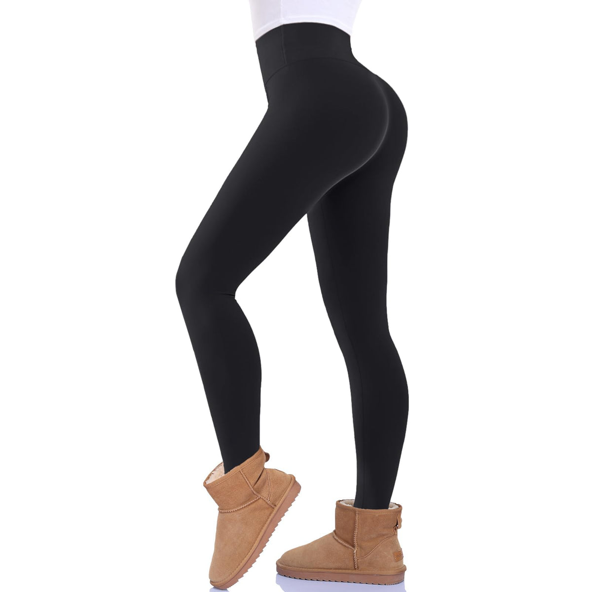 Legging Thermique Doublé Polaire – Effet Cuir Mat