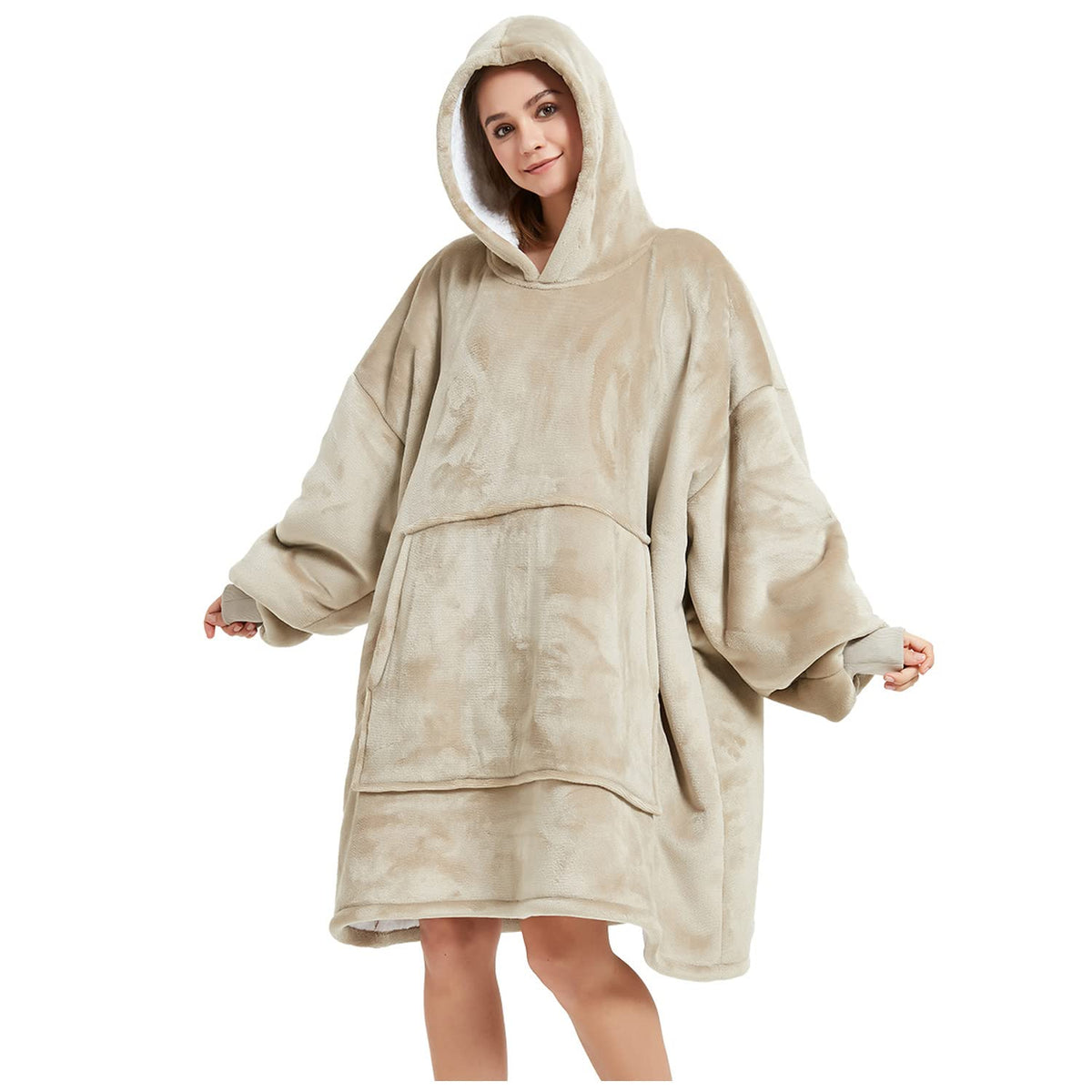 Sweat-Plaid à Capuche Oversize – Plaid Portable Polaire