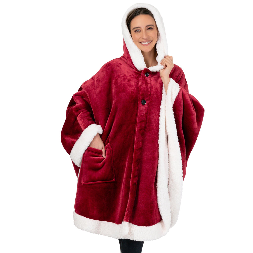 Cape Polaire à Capuche – Poncho Cocooning Douillet