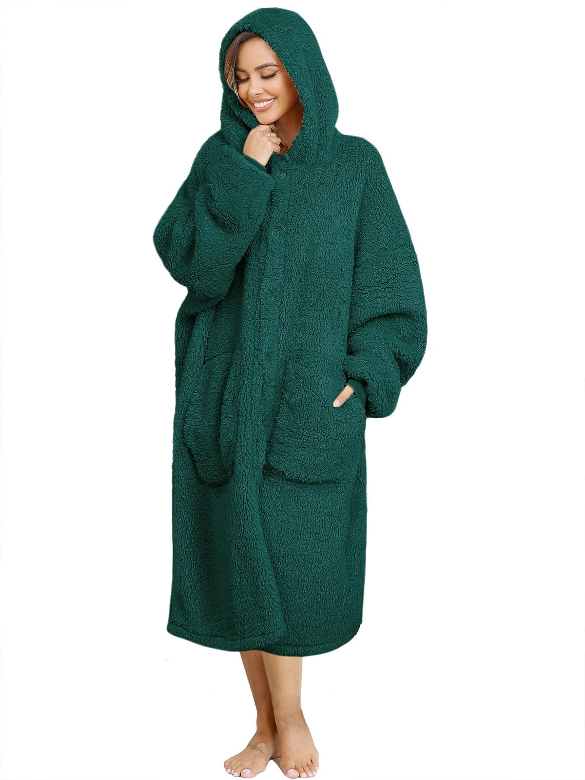 Sweat-Plaid à Capuche Oversize – Plaid Portable Polaire