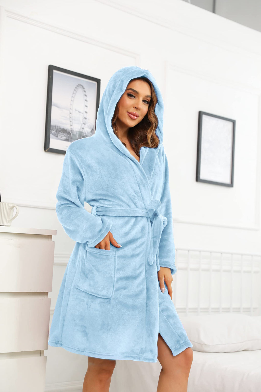 Peignoir Polaire Ultra-Doux – Capuche & Ceinture Cocooning