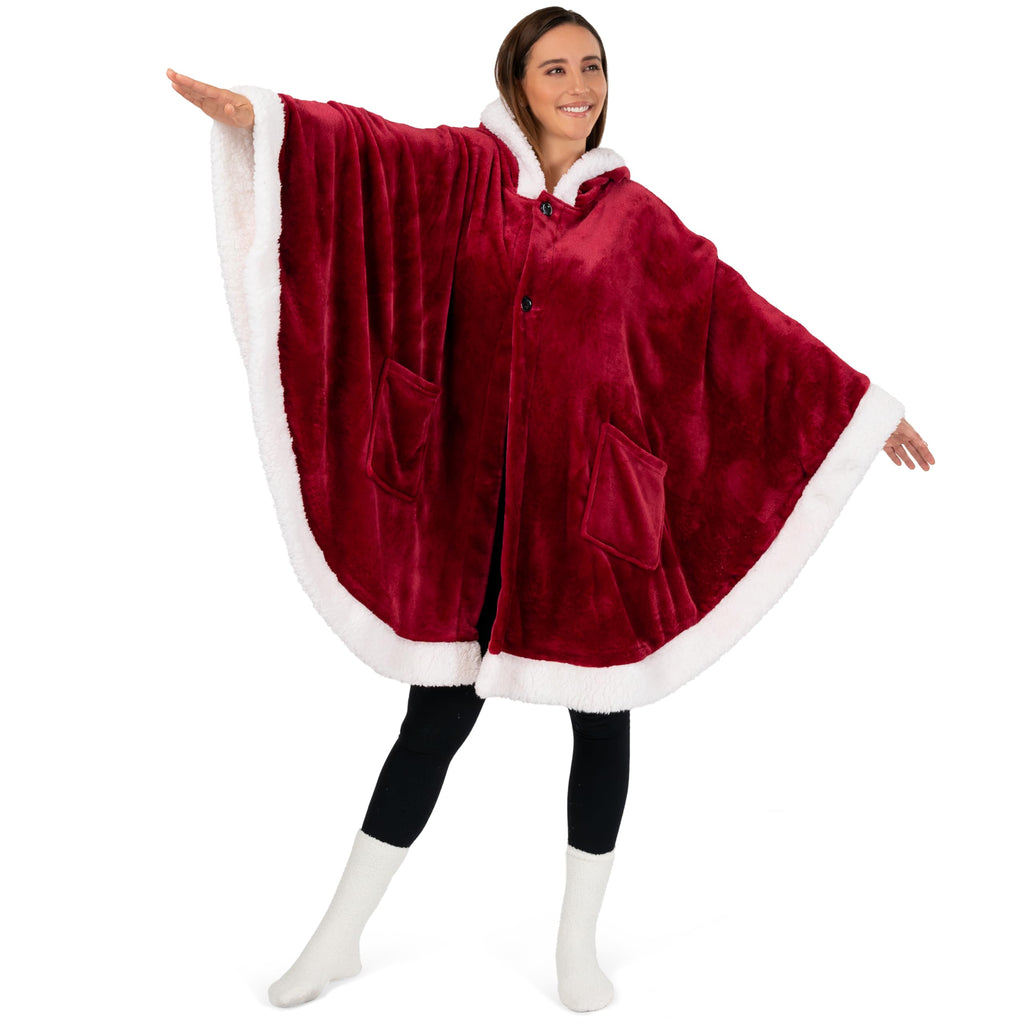 Cape Polaire à Capuche – Poncho Cocooning Douillet