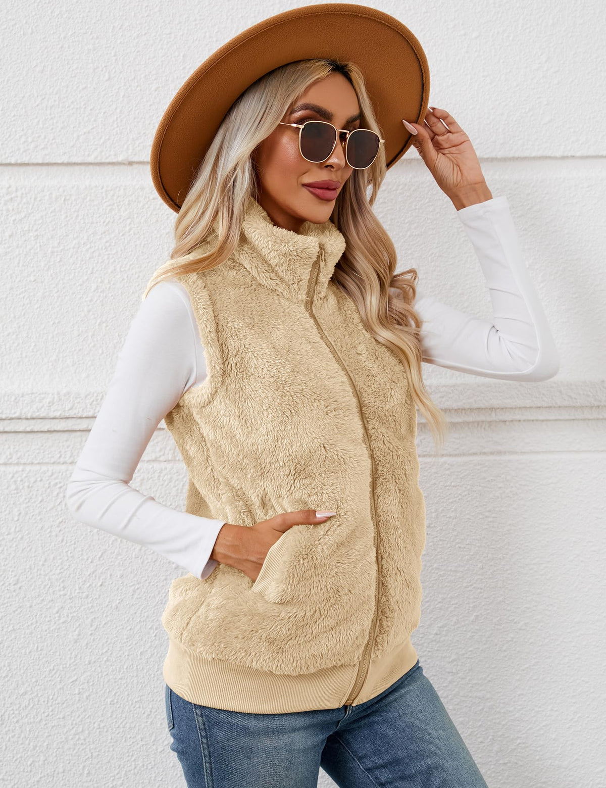 Gilet Sherpa Polaire Zippé – Doudou Sans Manches