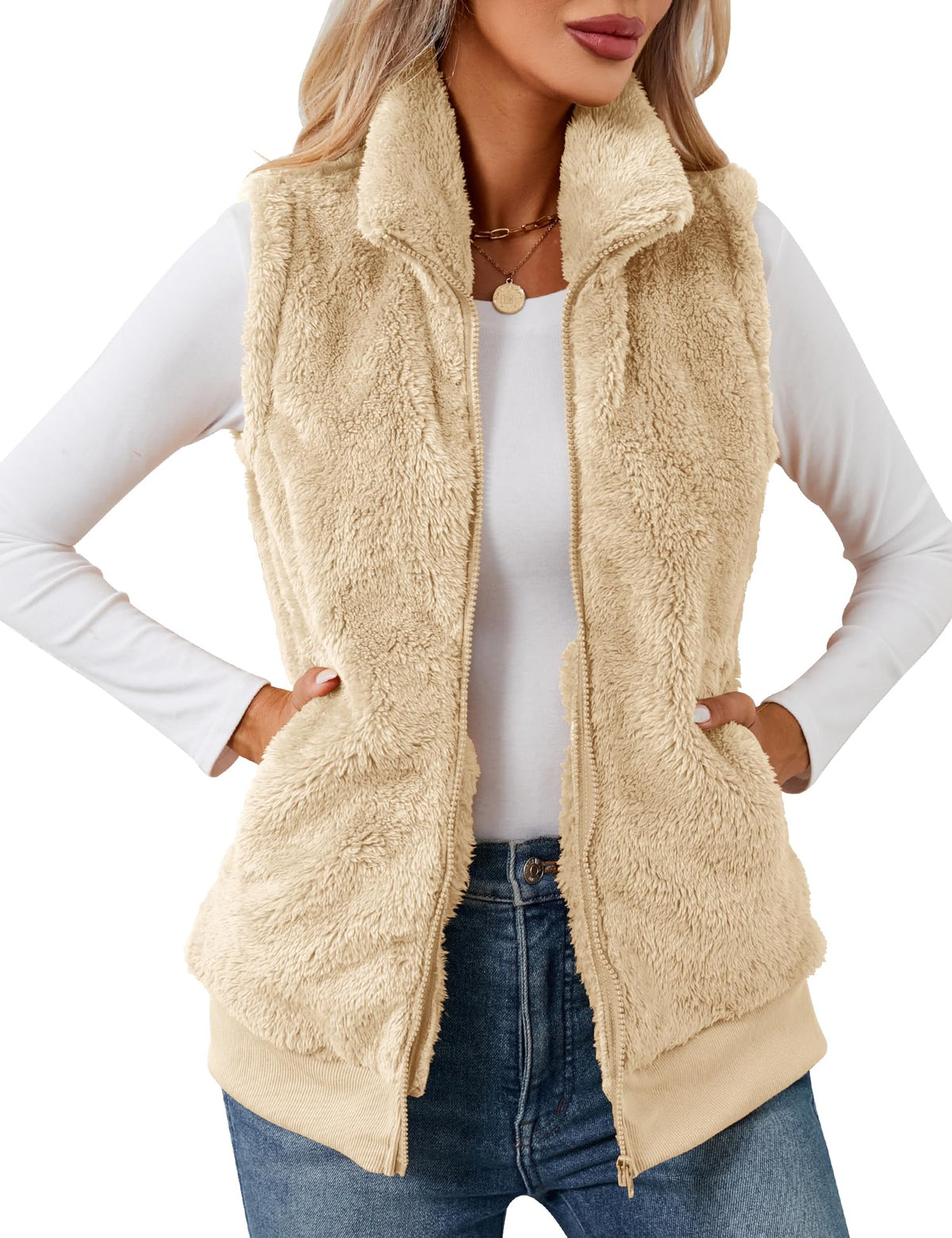 Gilet Sherpa Polaire Zippé – Doudou Sans Manches