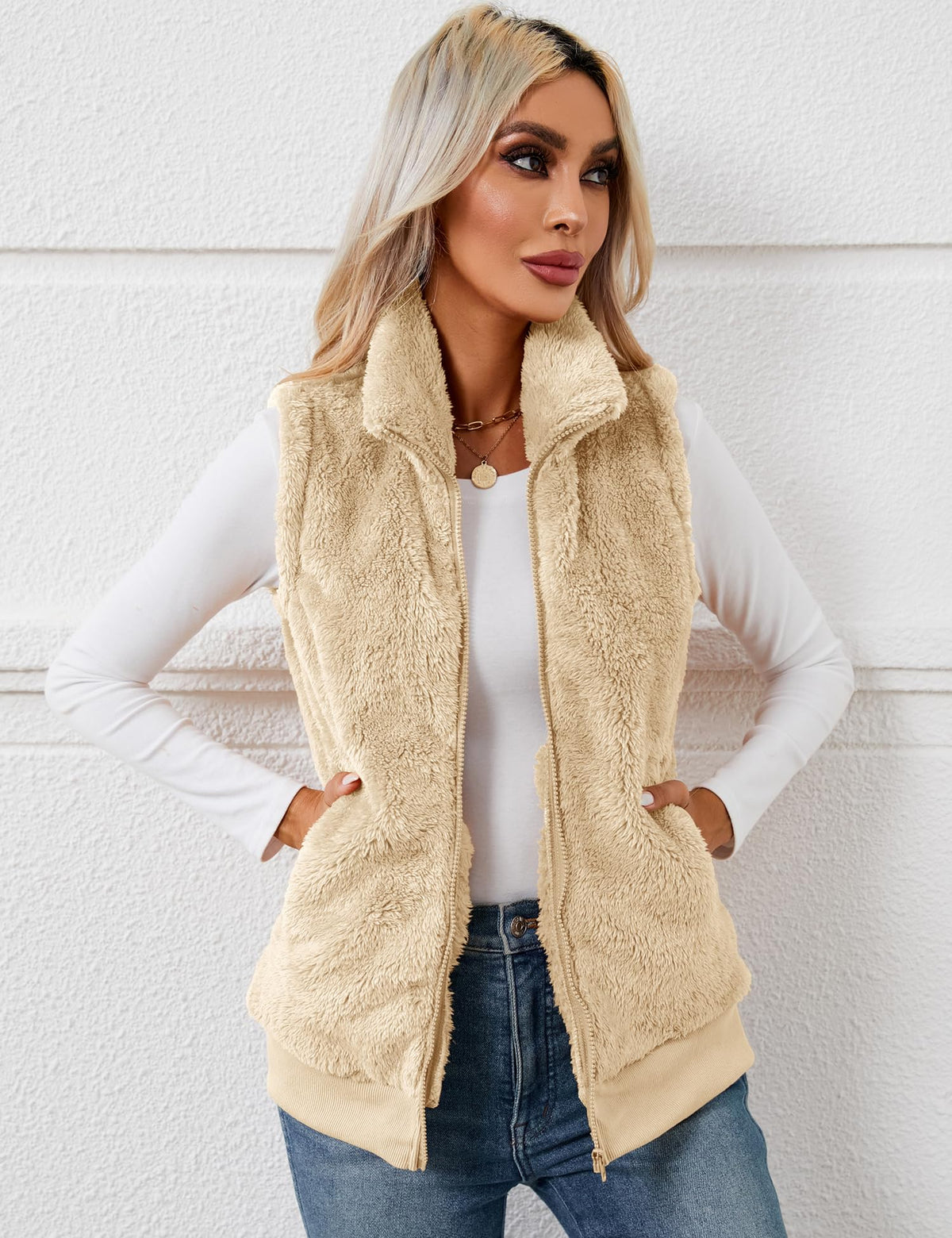 Gilet Sherpa Polaire Zippé – Doudou Sans Manches