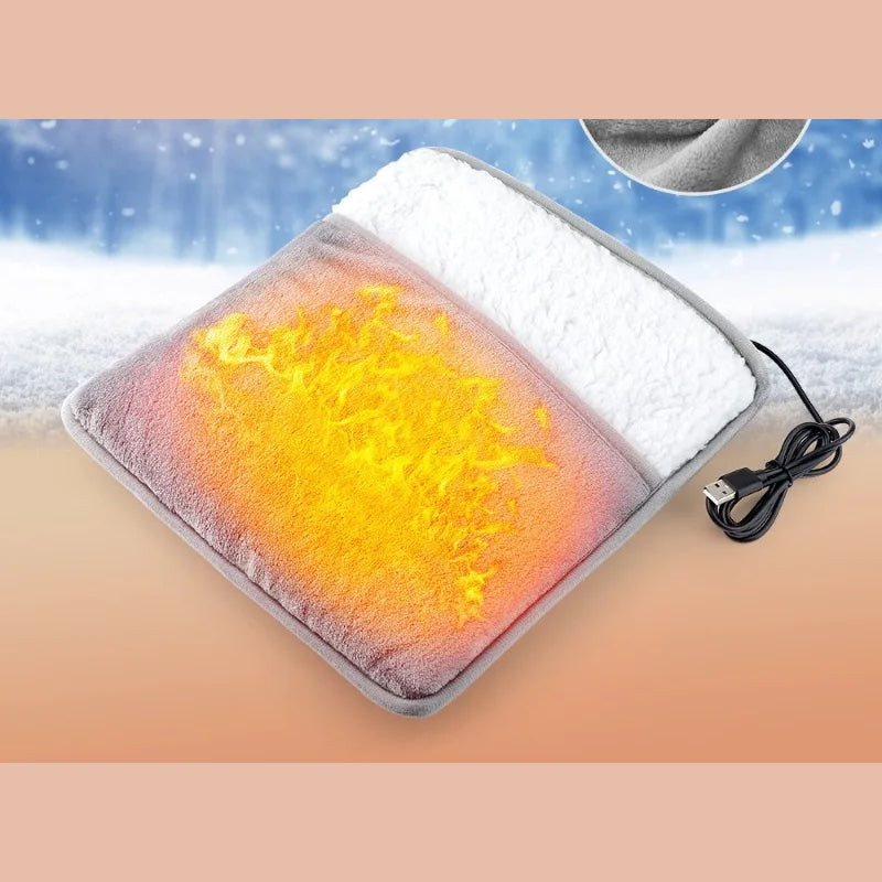 Chauffe-Pieds Électrique USB Peluche Lavable